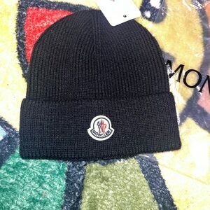 Moncler Black Beanie with Logo Patch (LIKE NEW) no bag included #unisex